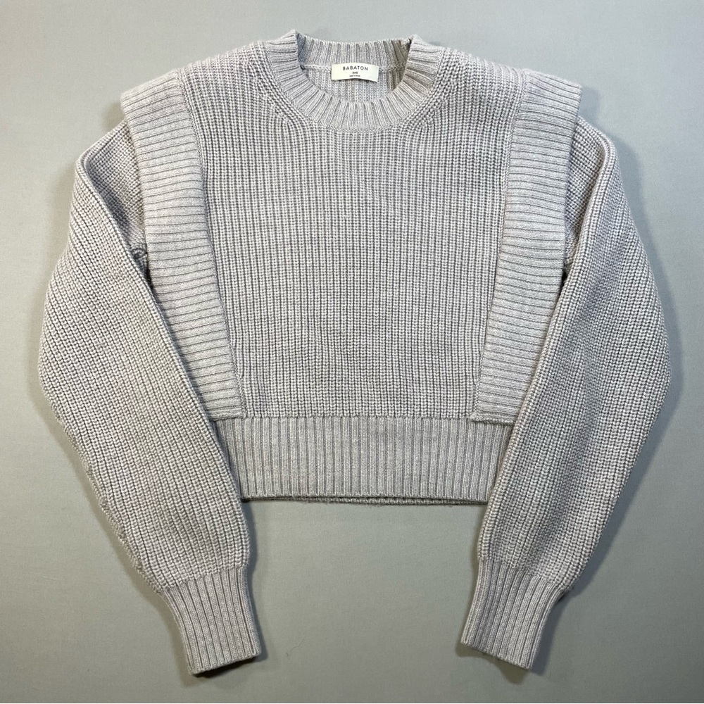 Aritzia Babaton 100% Merino Wool Grazia Sweater, Crew-neck, Shoulder Pads - 2XS